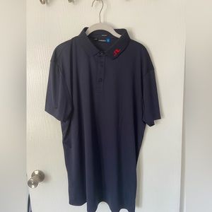 Navy and Red J. Lindeberg Men’s Golf Polo